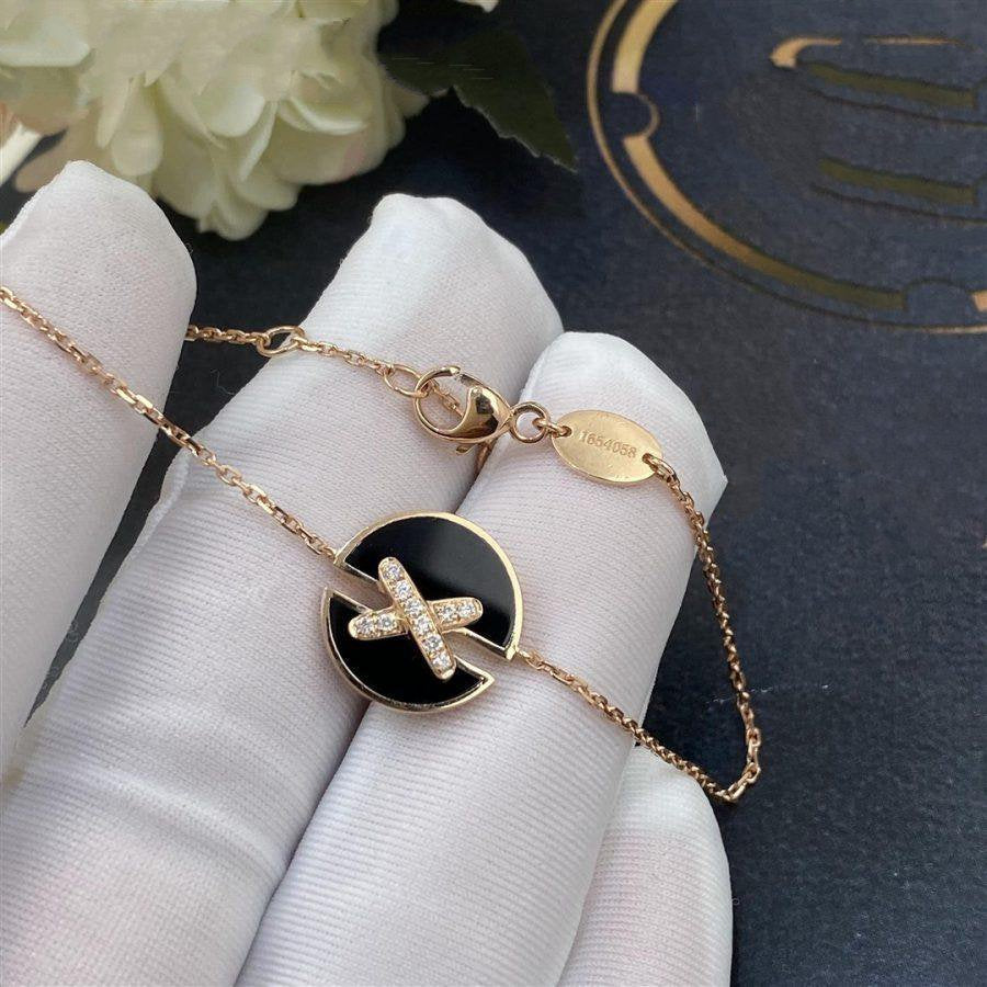 [Riva Jewelry]JEUX DE BRACELET ONYX ROSE GOLD DIAMOND