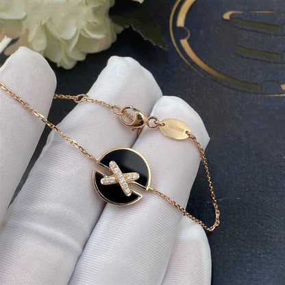 [Riva Jewelry]JEUX DE BRACELET ONYX ROSE GOLD DIAMOND