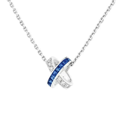 [Riva Jewelry]LIENS DIAMOND SILVER NECKLACE