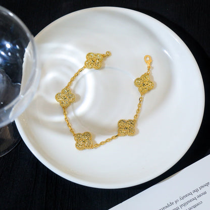 [Riva Jewelry]LUCKY CLOVER 5-MOTIF BRACELET - BRONZING