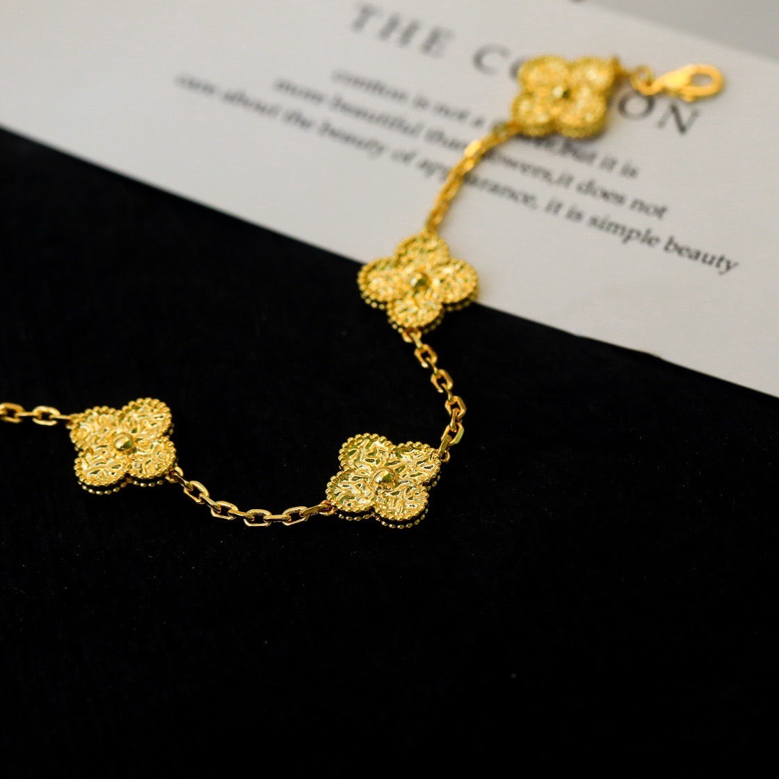 [Riva Jewelry]LUCKY CLOVER 5-MOTIF BRACELET - BRONZING