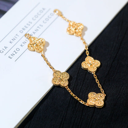[Riva Jewelry]LUCKY CLOVER 5-MOTIF BRACELET - BRONZING