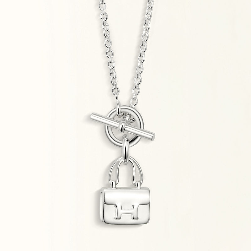 [Riva Jewelry]POP H PEDANT SILVER NECKLACE