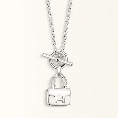 [Riva Jewelry]POP H PEDANT SILVER NECKLACE