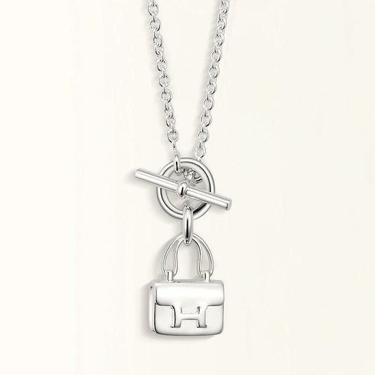 [Riva Jewelry]POP H PEDANT SILVER NECKLACE