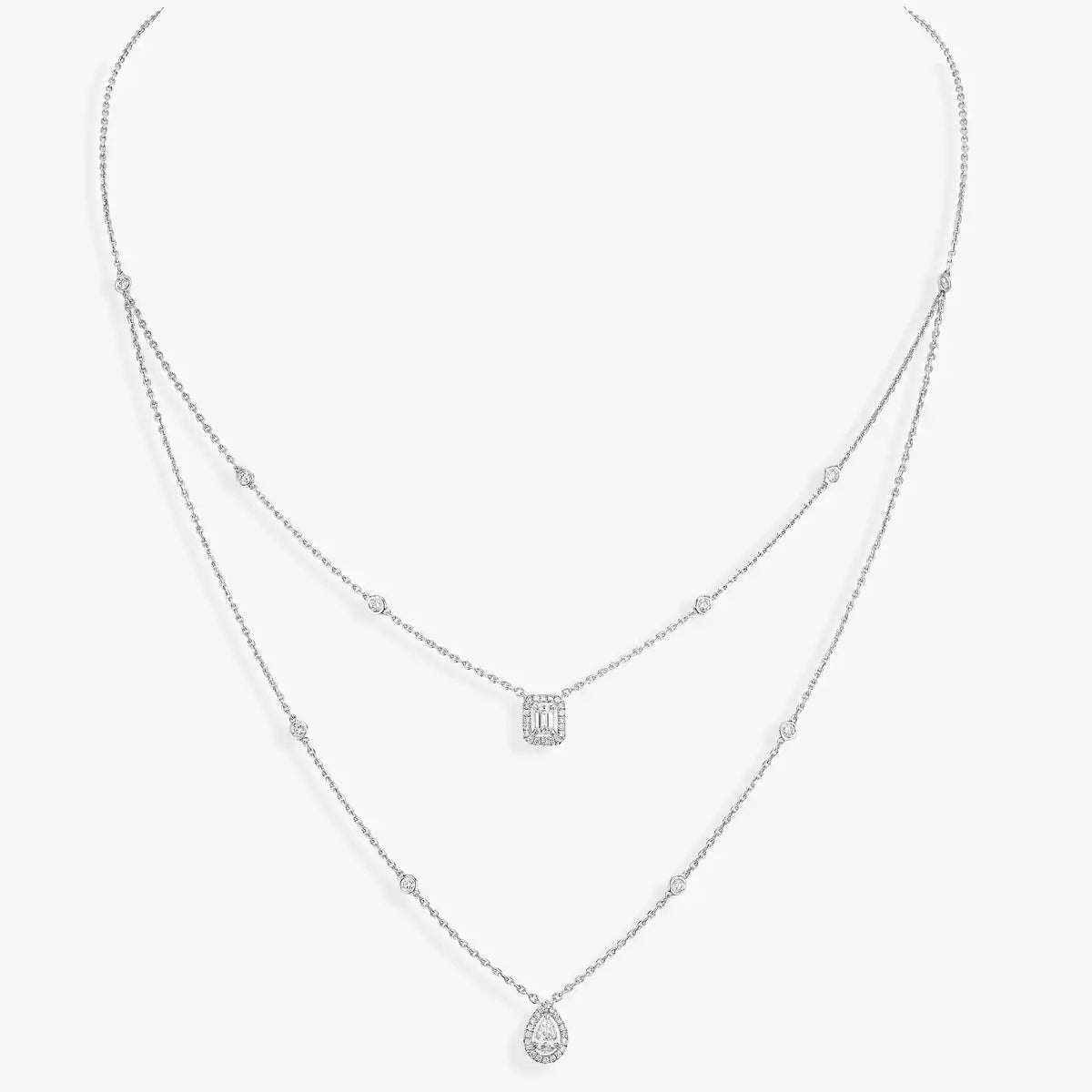 [Riva Jewelry]MY TWIN 2-ROW DIAMOND NECKLACE