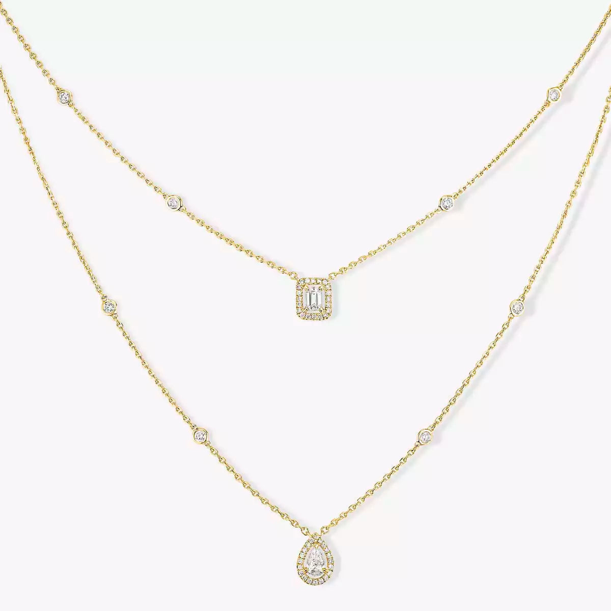 [Riva Jewelry]MY TWIN 2-ROW DIAMOND NECKLACE