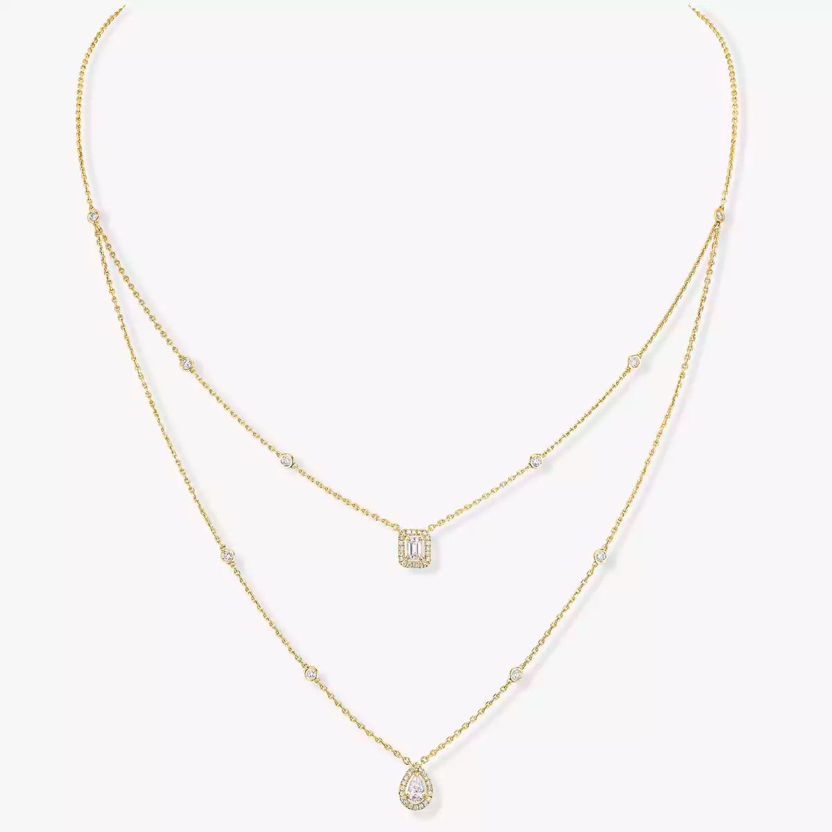 [Riva Jewelry]MY TWIN 2-ROW DIAMOND NECKLACE