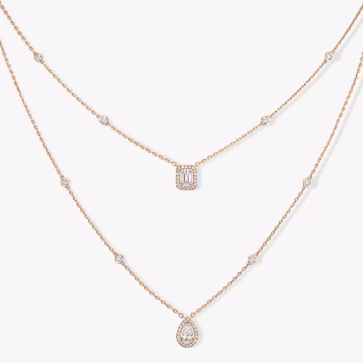 [Riva Jewelry]MY TWIN 2-ROW DIAMOND NECKLACE