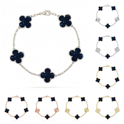[Riva Jewelry]LUCKY CLOVER 5-MOTIF BRACELET - PIETERSITE COLLECTION