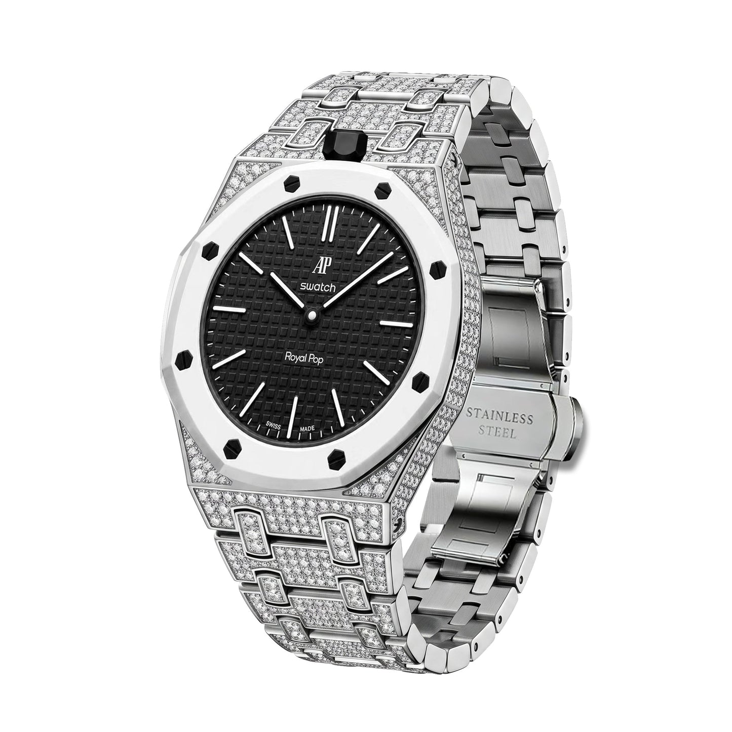 [Riva Jewelry]Royal Oak Pop Exclusive Bioceramic Case & Bioceramic Strap Full Diamond