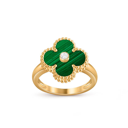 [Riva Jewelry]LUCKY CLOVER DIAMOND-ACCENT GOLD RING COLLECTION
