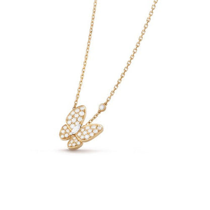[Riva Jewelry]BUTTERFLY DIAMOND CHARM NECKLACE
