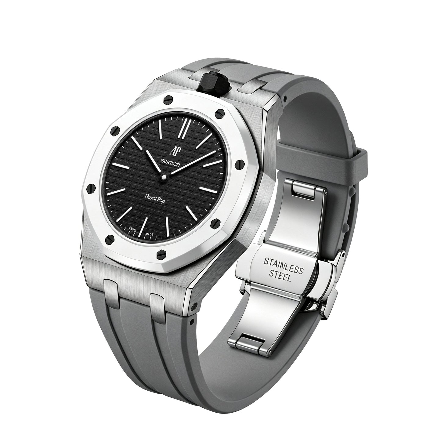 [Riva Jewelry]Royal Oak Pop Exclusive Steel Case & Silicone Strap With Cradle