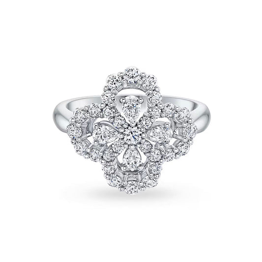 [Riva Jewelry]LOOP RING FULL MOTIF DIAMOND 16MM SILVE