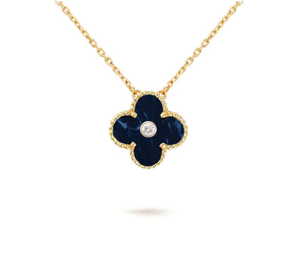 [Riva Jewelry]15MM CLOVER FLOWER DIAMOND PENDANT NECKLACE COLLECTION