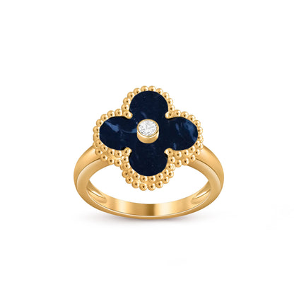 [Riva Jewelry]LUCKY CLOVER DIAMOND-ACCENT GOLD RING COLLECTION