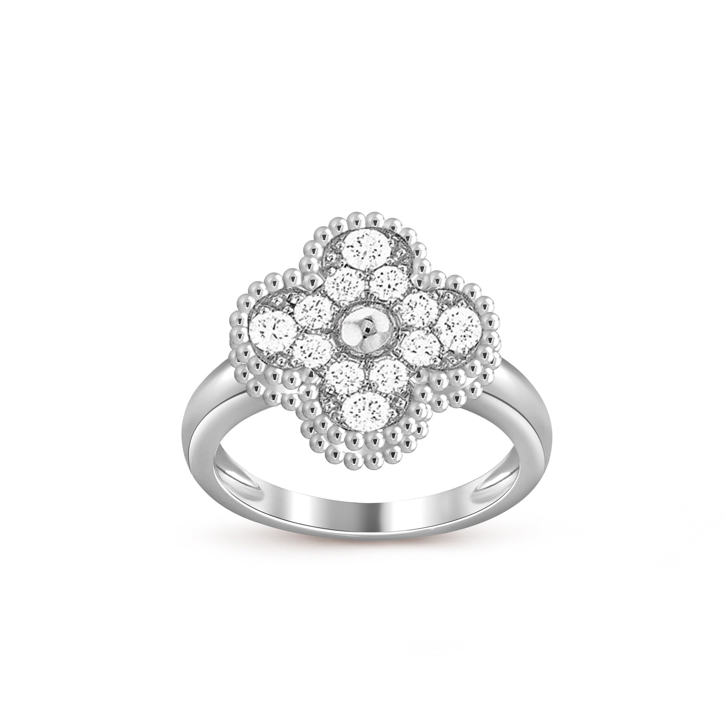 [Riva Jewelry]LUCKY CLOVER VINTAGE WHITE GOLD RING COLLECTION