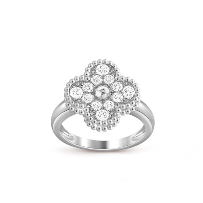 [Riva Jewelry]LUCKY CLOVER VINTAGE WHITE GOLD RING COLLECTION