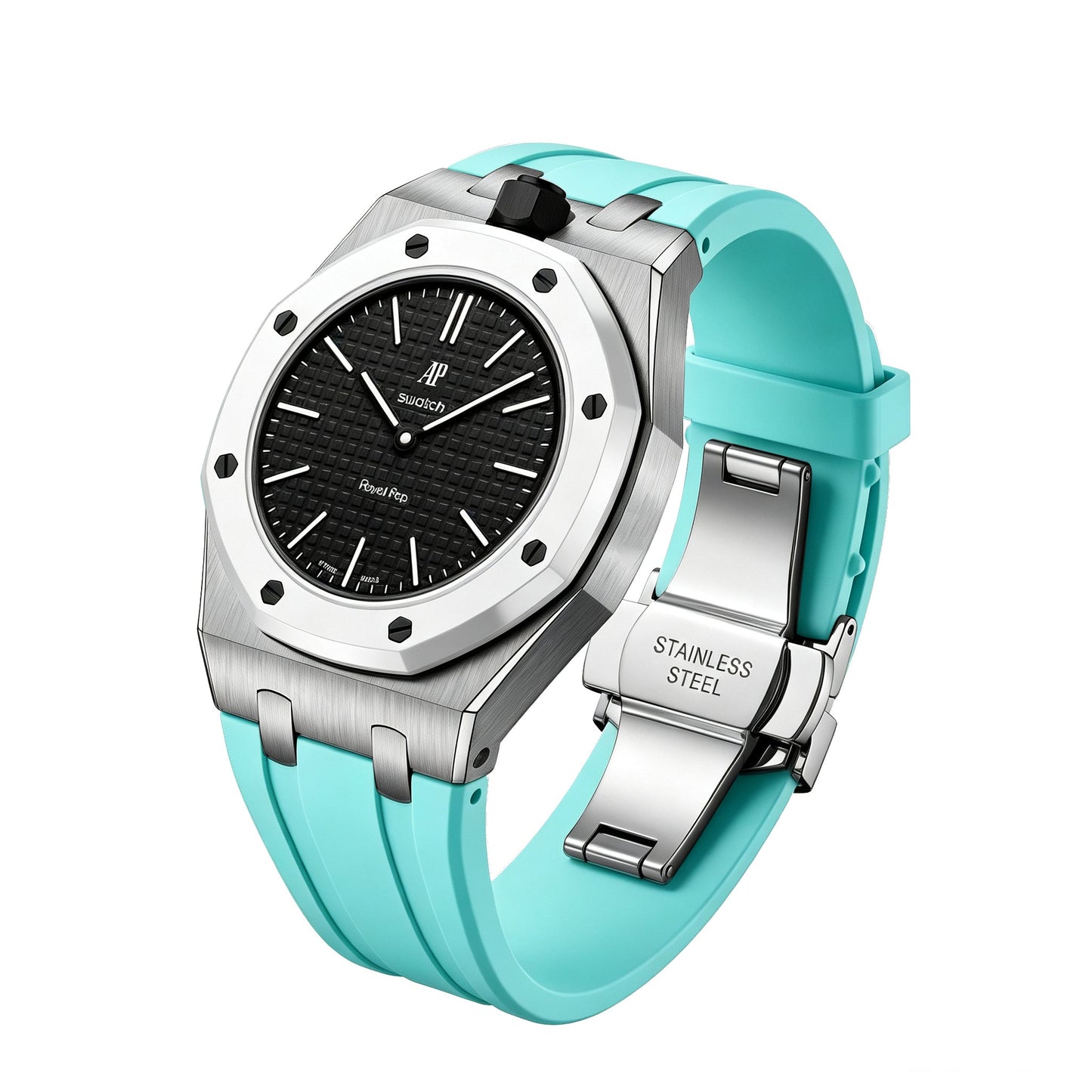 [Riva Jewelry]Royal Oak Pop Exclusive Steel Case & Silicone Strap With Cradle