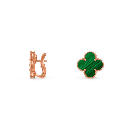 [Riva Jewelry]15MM CLOVER FLOWER STUD EARRINGS ROSE GOLD COLLECTION