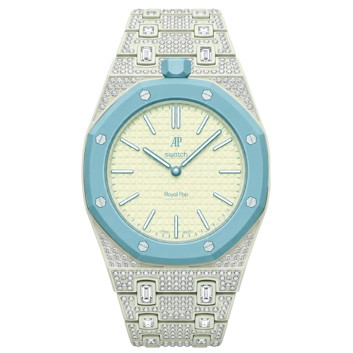 [Riva Jewelry]Royal Oak Pop Exclusive Bioceramic Case & Bioceramic Strap Full Diamond