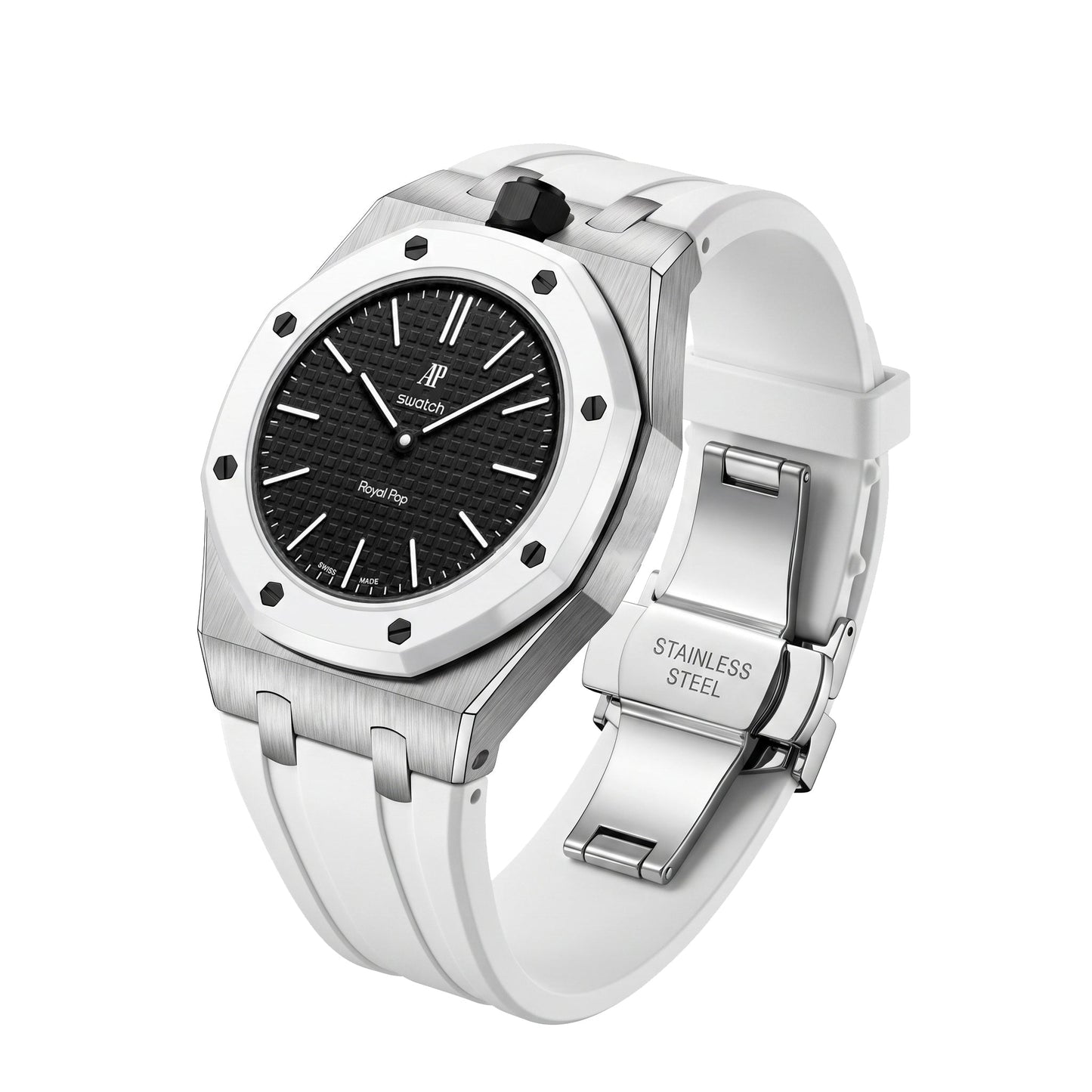 [Riva Jewelry]Royal Oak Pop Exclusive Steel Case & Silicone Strap With Cradle