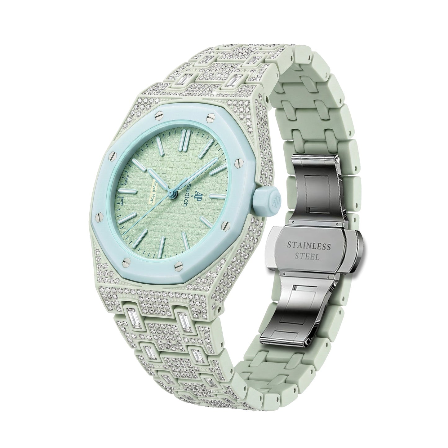 [Riva Jewelry]Royal Oak Pop Exclusive Bioceramic Case & Bioceramic Strap Full Diamond