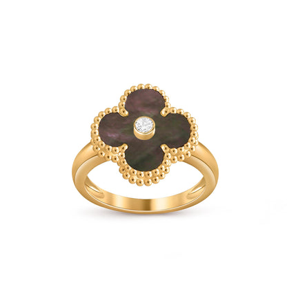 [Riva Jewelry]LUCKY CLOVER DIAMOND-ACCENT GOLD RING COLLECTION