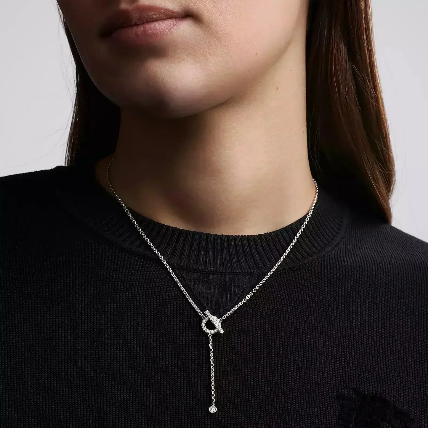 [Riva Jewelry]FINESSE SILVER DIAMOND NECKLACE