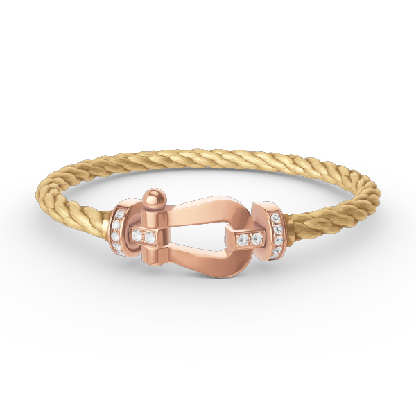 [Riva Jewelry]FORCE LARGE HORSESHOE HALF DIAMOND BRACELET - ROSE GOLD