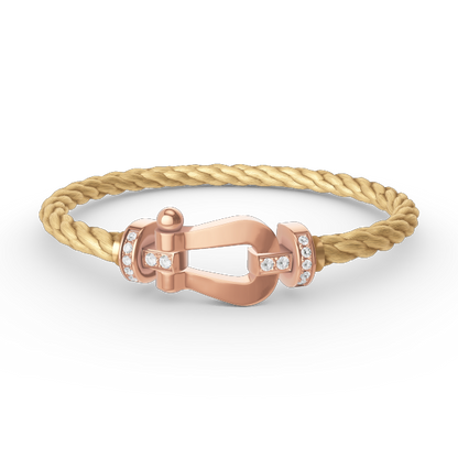 [Riva Jewelry]FORCE LARGE HORSESHOE HALF DIAMOND BRACELET - ROSE GOLD