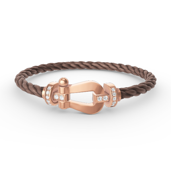 [Riva Jewelry]FORCE LARGE HORSESHOE HALF DIAMOND BRACELET - ROSE GOLD