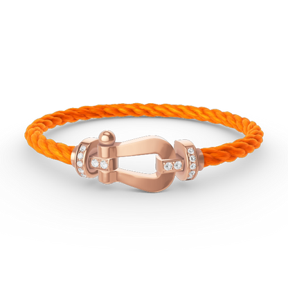 [Riva Jewelry]FORCE LARGE HORSESHOE HALF DIAMOND BRACELET - ROSE GOLD