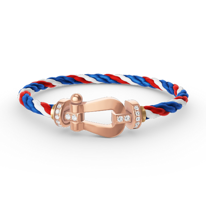 [Riva Jewelry]FORCE LARGE HORSESHOE HALF DIAMOND BRACELET - ROSE GOLD