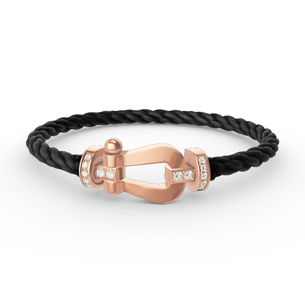 [Riva Jewelry]FORCE LARGE HORSESHOE HALF DIAMOND BRACELET - ROSE GOLD