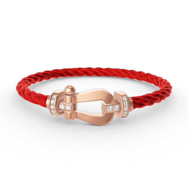 [Riva Jewelry]FORCE LARGE HORSESHOE HALF DIAMOND BRACELET - ROSE GOLD