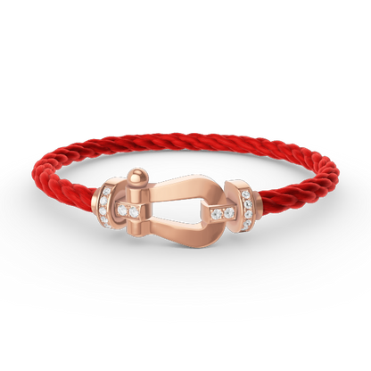 [Riva Jewelry]FORCE LARGE HORSESHOE HALF DIAMOND BRACELET - ROSE GOLD