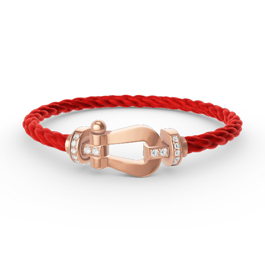 [Riva Jewelry]FORCE LARGE HORSESHOE HALF DIAMOND BRACELET - ROSE GOLD
