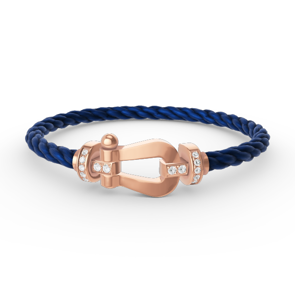 [Riva Jewelry]FORCE LARGE HORSESHOE HALF DIAMOND BRACELET - ROSE GOLD