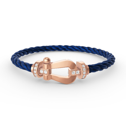[Riva Jewelry]FORCE LARGE HORSESHOE HALF DIAMOND BRACELET - ROSE GOLD