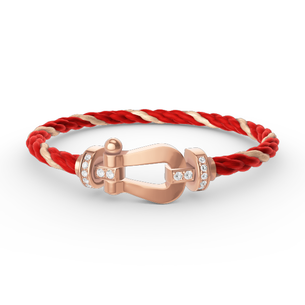 [Riva Jewelry]FORCE LARGE HORSESHOE HALF DIAMOND BRACELET - ROSE GOLD