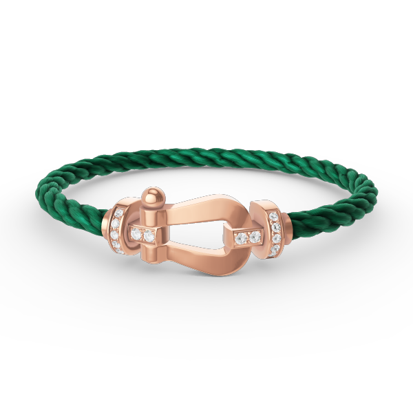 [Riva Jewelry]FORCE LARGE HORSESHOE HALF DIAMOND BRACELET - ROSE GOLD