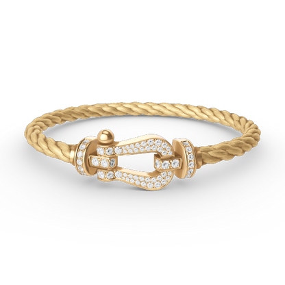[Riva Jewelry]FORCE LARGE HORSESHOE FULL DIAMOND BRACELET - GOLD