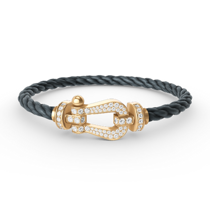[Riva Jewelry]FORCE LARGE HORSESHOE FULL DIAMOND BRACELET - GOLD