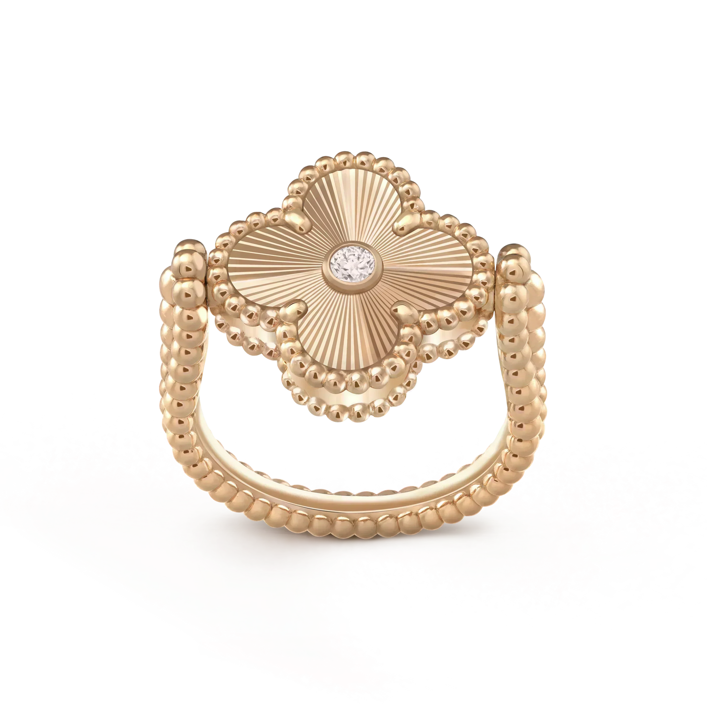 [Riva Jewelry]LUCKY CLOVER ROSE GOLD REVERSIBLE RING