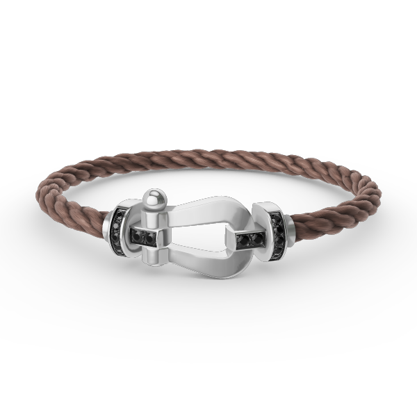 [Riva Jewelry]FORCE LARGE HORSESHOE BLACK DIAMOND BRACELET - WHITE GOLD