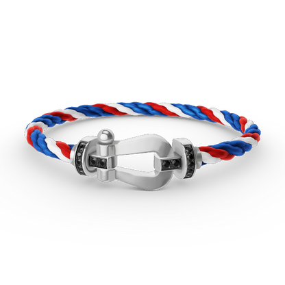 [Riva Jewelry]FORCE LARGE HORSESHOE BLACK DIAMOND BRACELET - WHITE GOLD