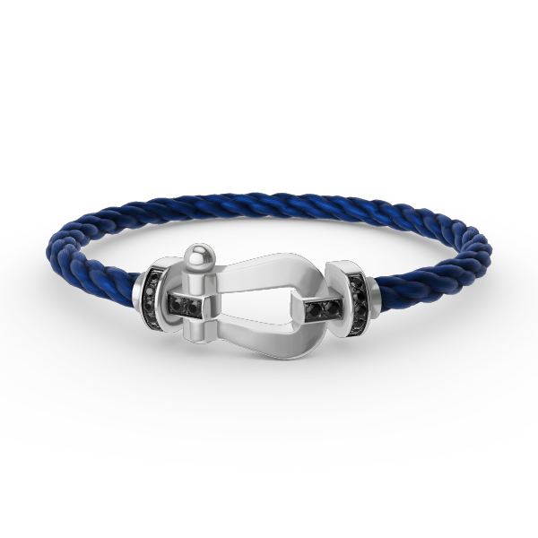 [Riva Jewelry]FORCE LARGE HORSESHOE BLACK DIAMOND BRACELET - WHITE GOLD