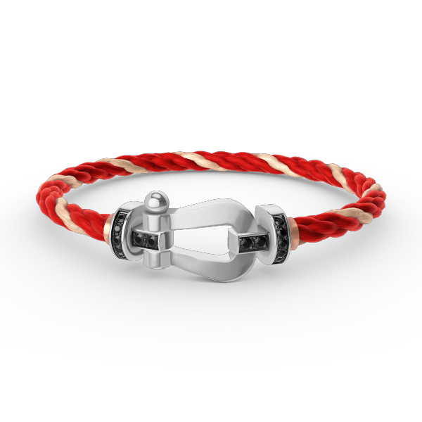 [Riva Jewelry]FORCE LARGE HORSESHOE BLACK DIAMOND BRACELET - WHITE GOLD